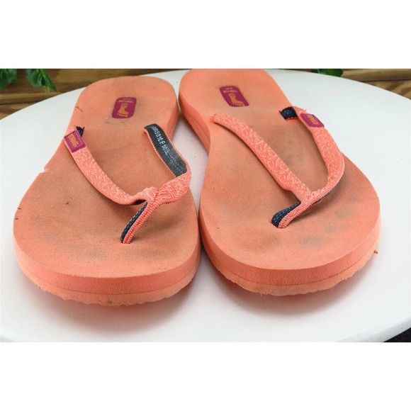 Sanuk Sz 10 M‎ Orange Flip Flop Fabric Women Sandals - Picture 2 of 8